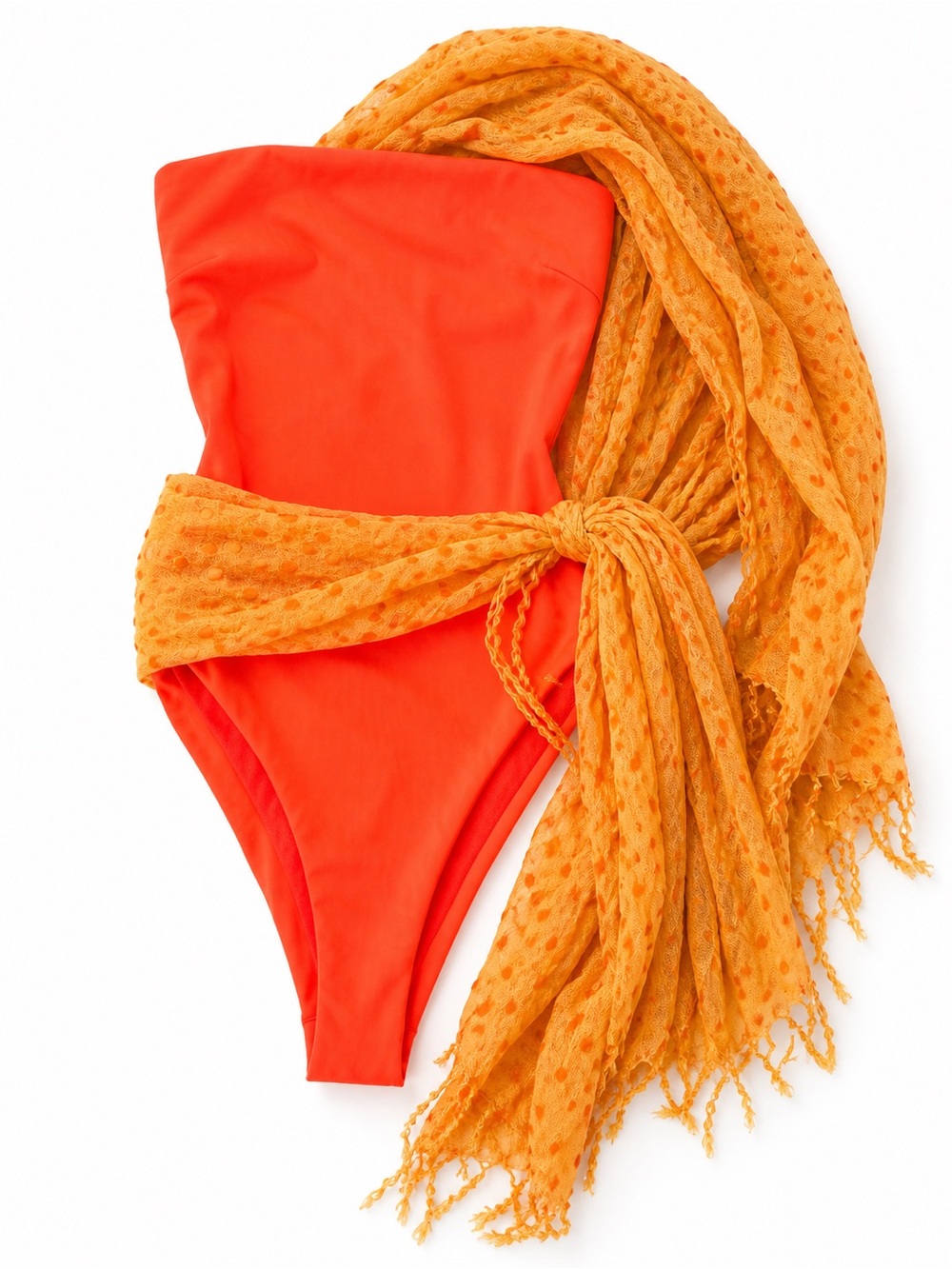 ASOS Neon Orange One Piece and Swimsuit Cover-Up Size 4